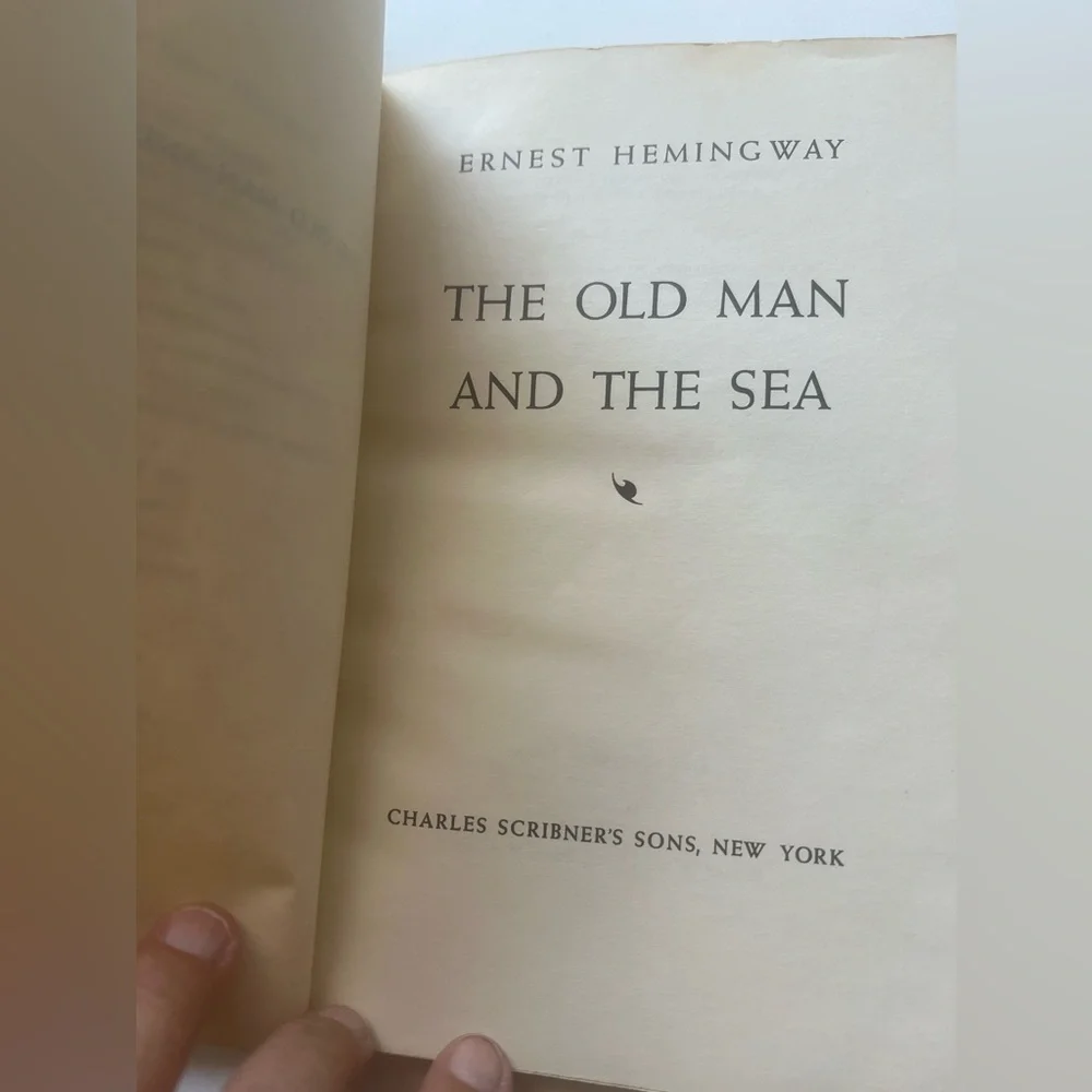 Vintage 1952 paperback edition of The Old Man and the Sea by Ernest Hemingway